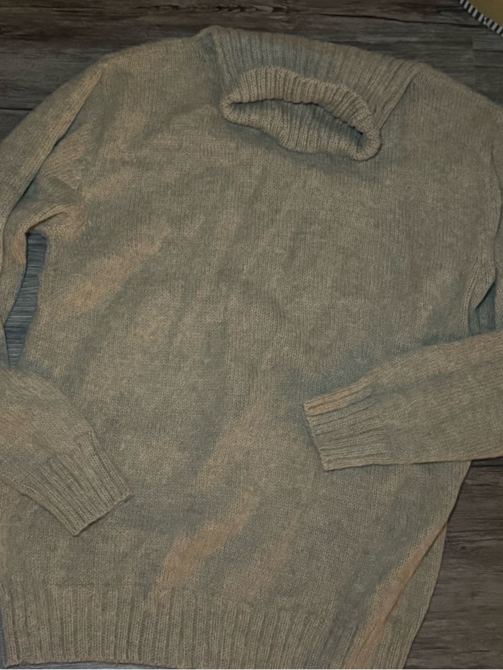 Alpaca fur Crewneck Sweater in Light brown